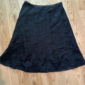 Cute Black Lace Midi Skirt